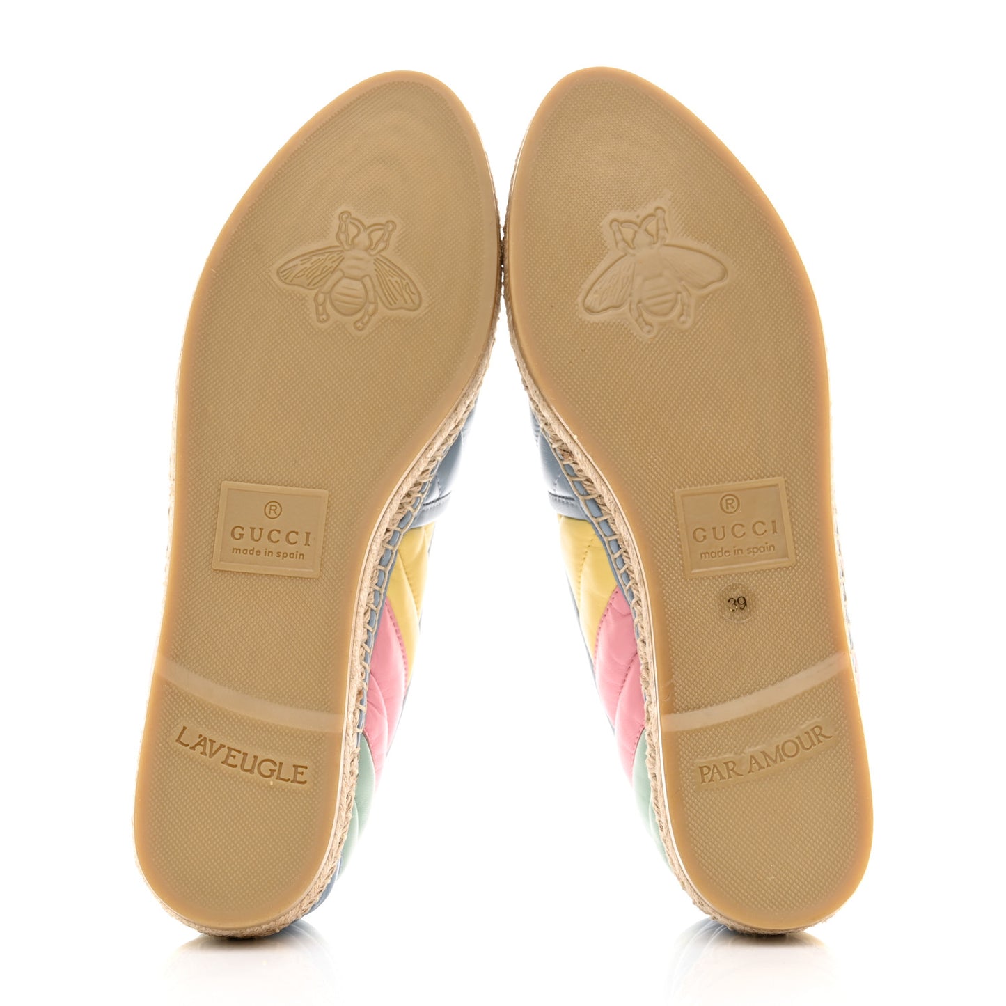 Nappa Matelasse Diagonal GG Marmont Espadrilles 39 Multicolor Pastel