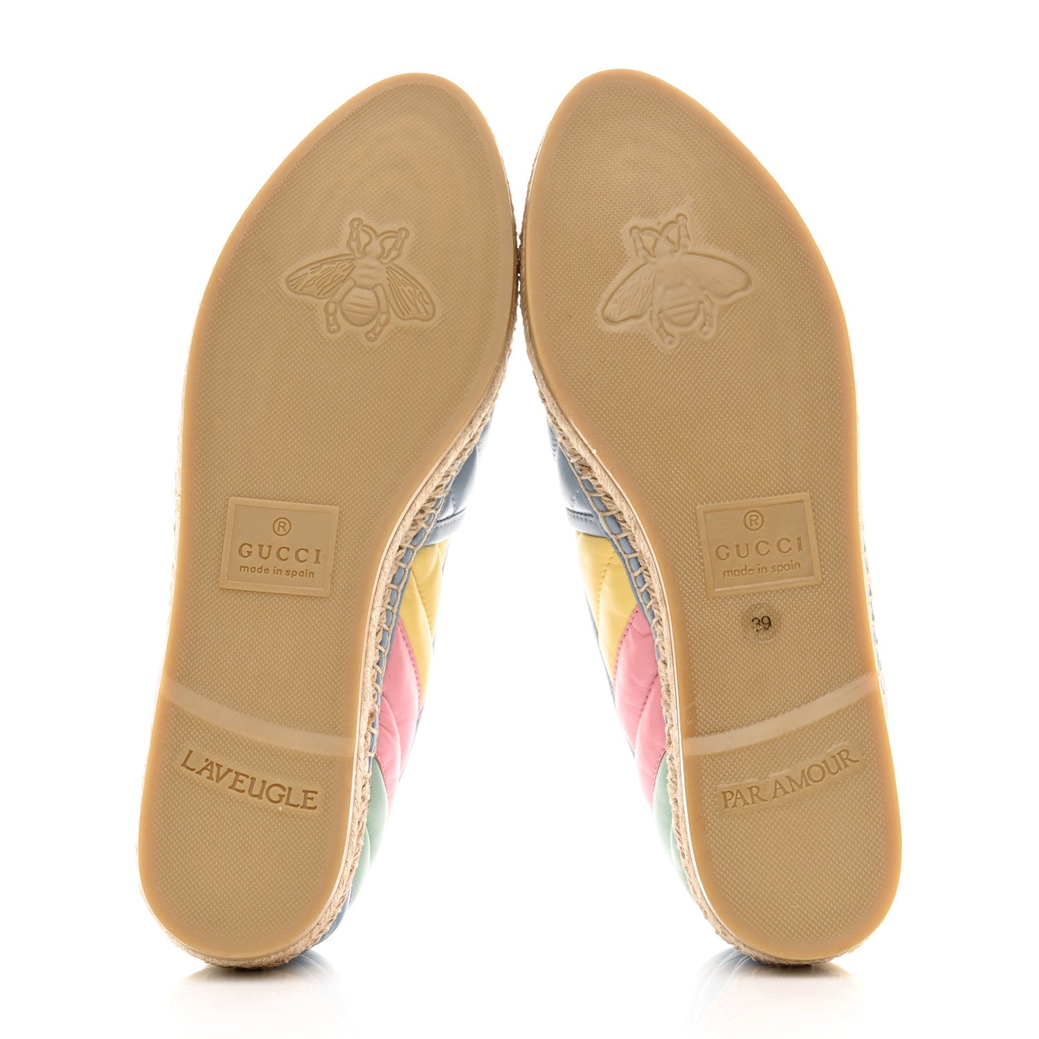 Gucci Nappa Matelasse Diagonal GG Marmont Espadrilles 39 Multicolor Pastel 5 of 9