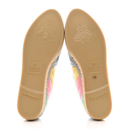 Gucci Nappa Matelasse Diagonal GG Marmont Espadrilles 39 Multicolor Pastel 5 of 9
