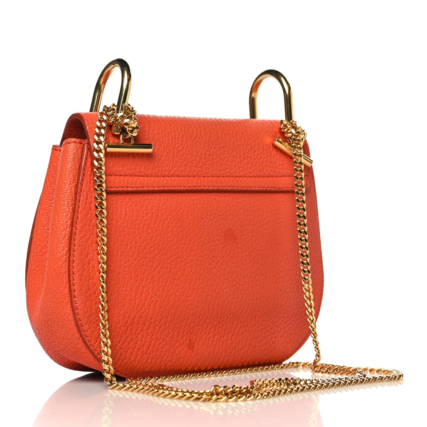Grained Lambskin Mini Drew Shoulder Bag Foxy Orange