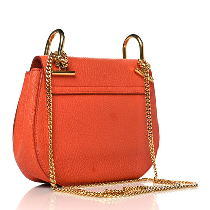 Chloe Grained Lambskin Mini Drew Shoulder Bag Foxy Orange 3 of 11