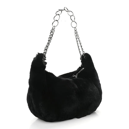 Chanel Lapin Rabbit Fur Shoulder Bag Black 3 of 11