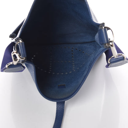 Hermes Taurillon Clemence Evelyne II PM Bleu Brighton 5 of 11