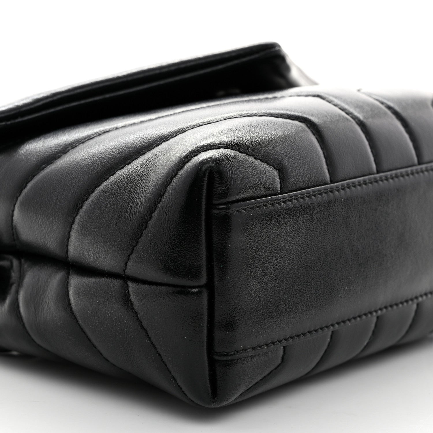 Saint Laurent Calfskin Y Quilted Monogram Toy Loulou Crossbody Bag Black 10 of 11