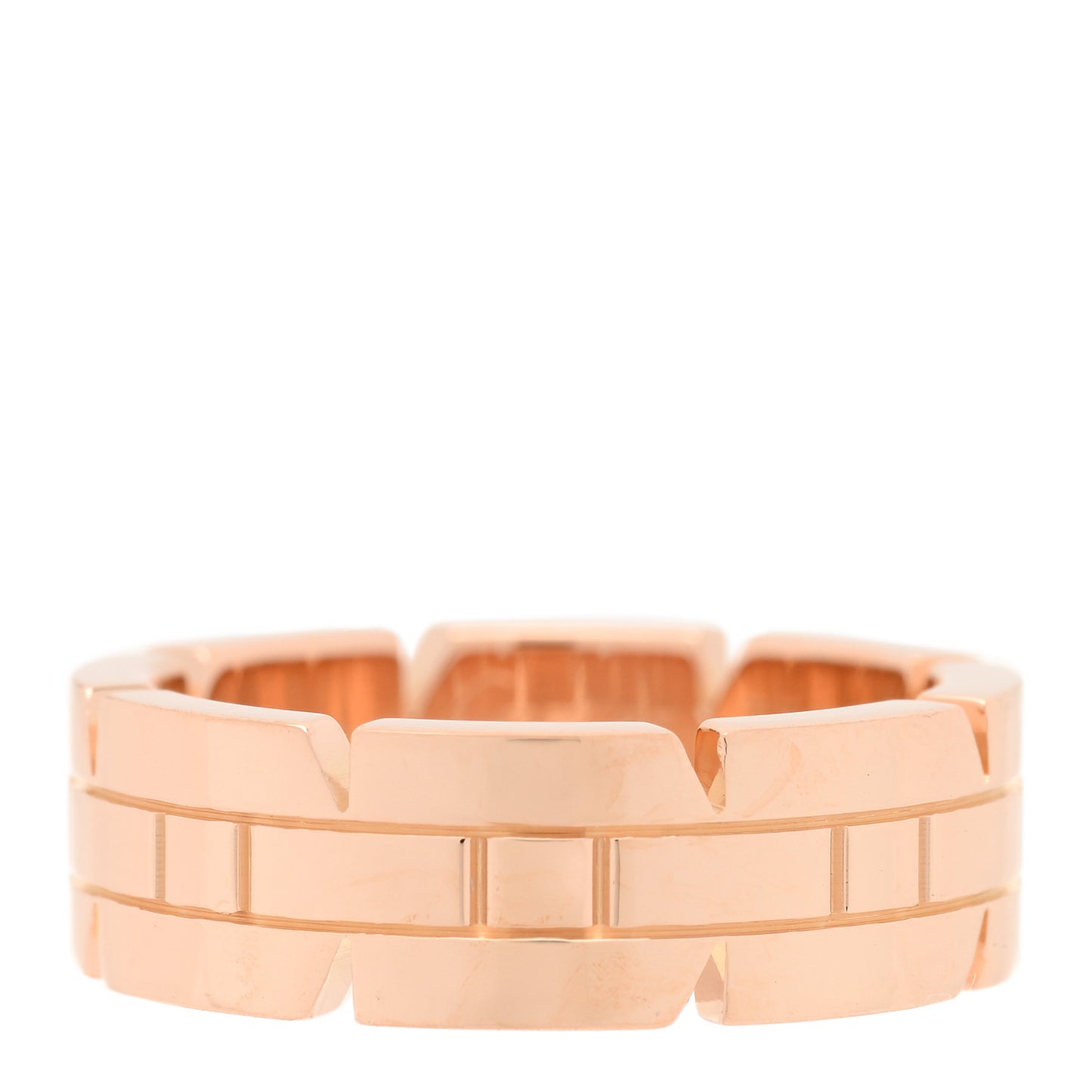 18K Pink Gold Tank Francaise Ring 49 5