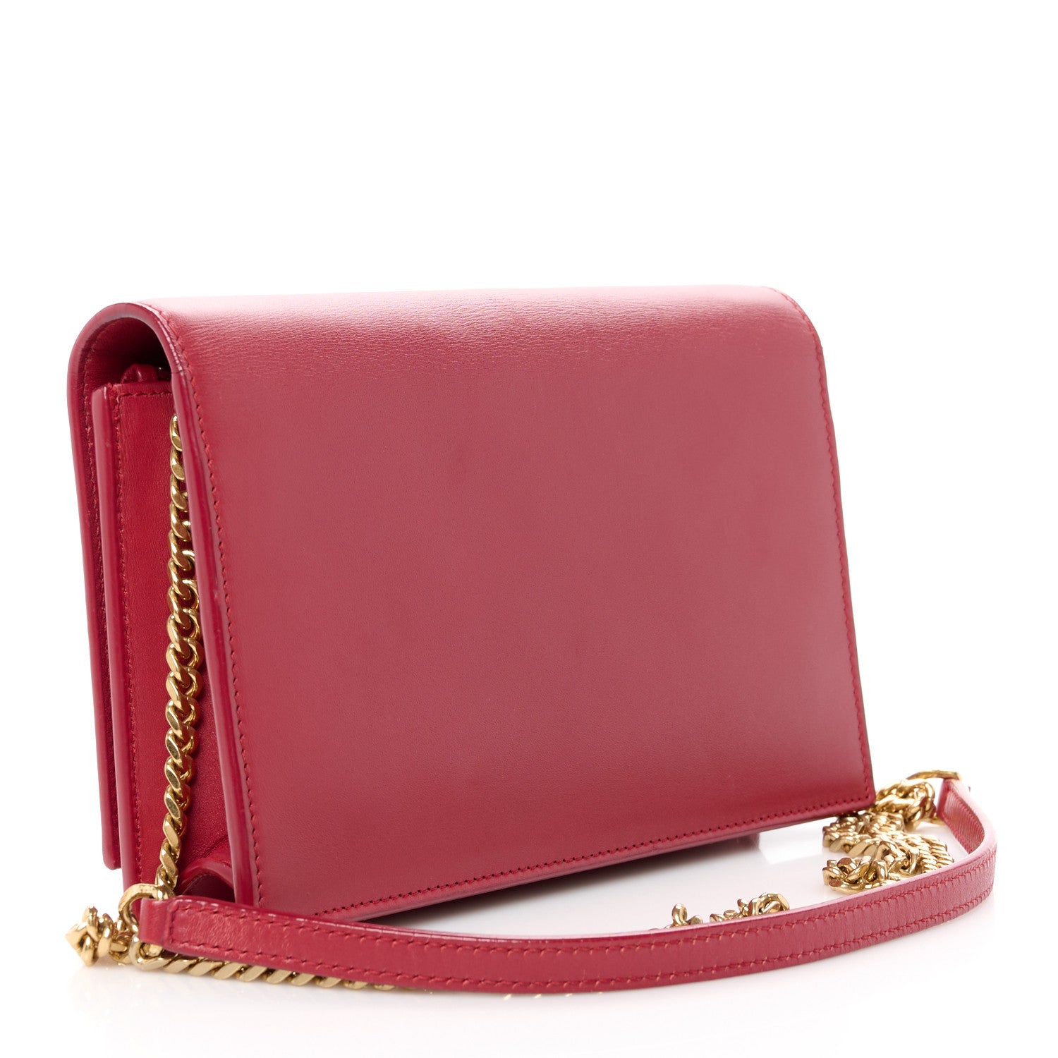 Saint Laurent Smooth Calfskin Classic Monogram Kate Tassel Chain Wallet New Lipstick 3 of 11