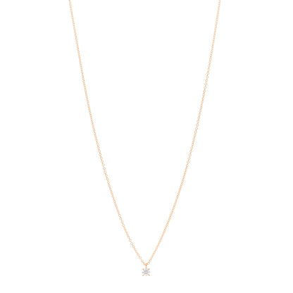 Tiffany 18K Rose Gold Diamond .20ct Solitaire Pendant Necklace 1 of 5