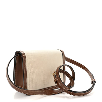Burberry Canvas Calfskin Small TB Bag Natural Malt Brown 3 of 13