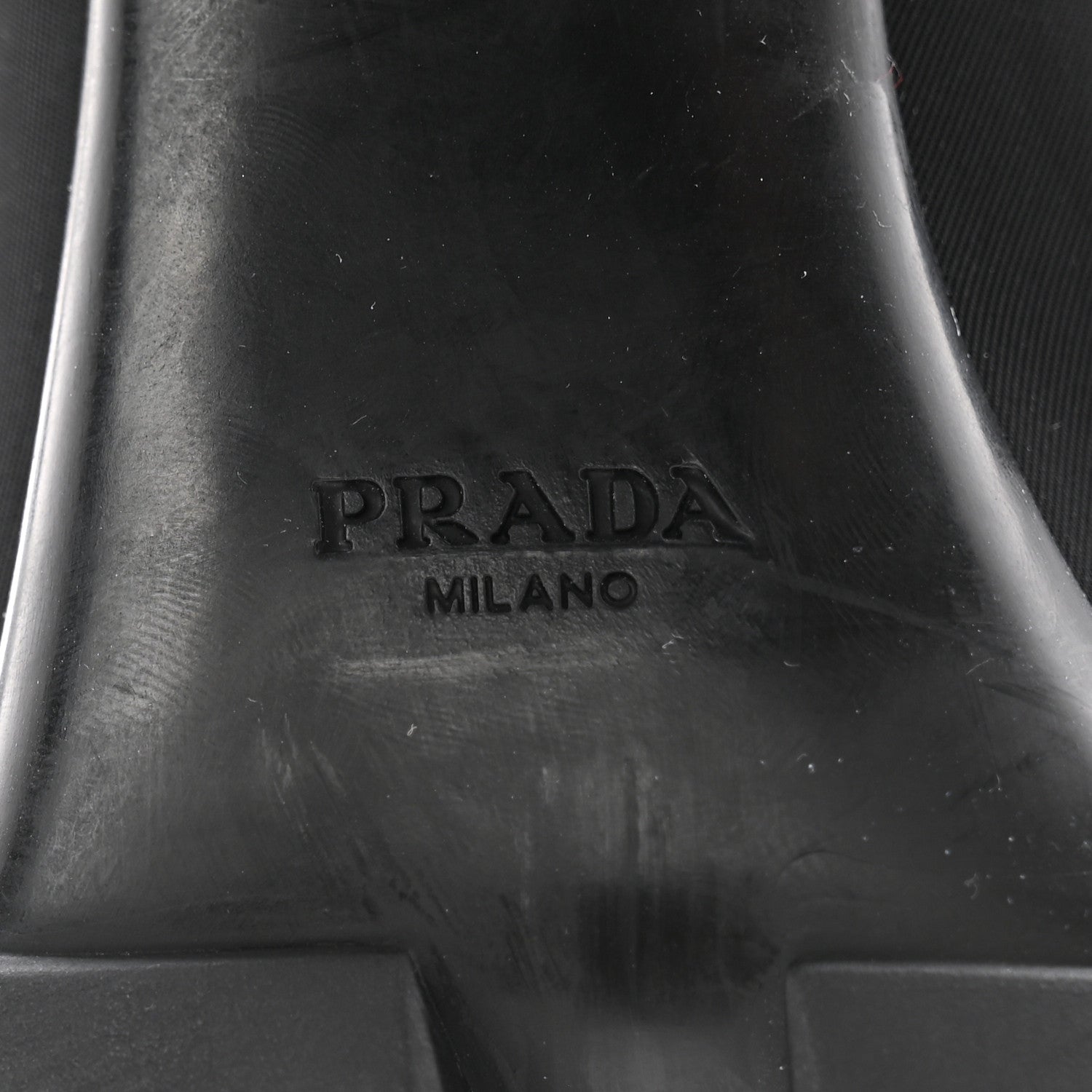 Prada Spazzolato Re-Nylon Metal Triangle Logo 110mm Ankle Boots 40 Black 7 of 14