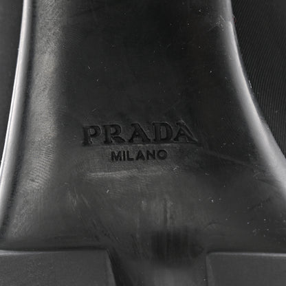 Prada Spazzolato Re-Nylon Metal Triangle Logo 110mm Ankle Boots 40 Black 7 of 14