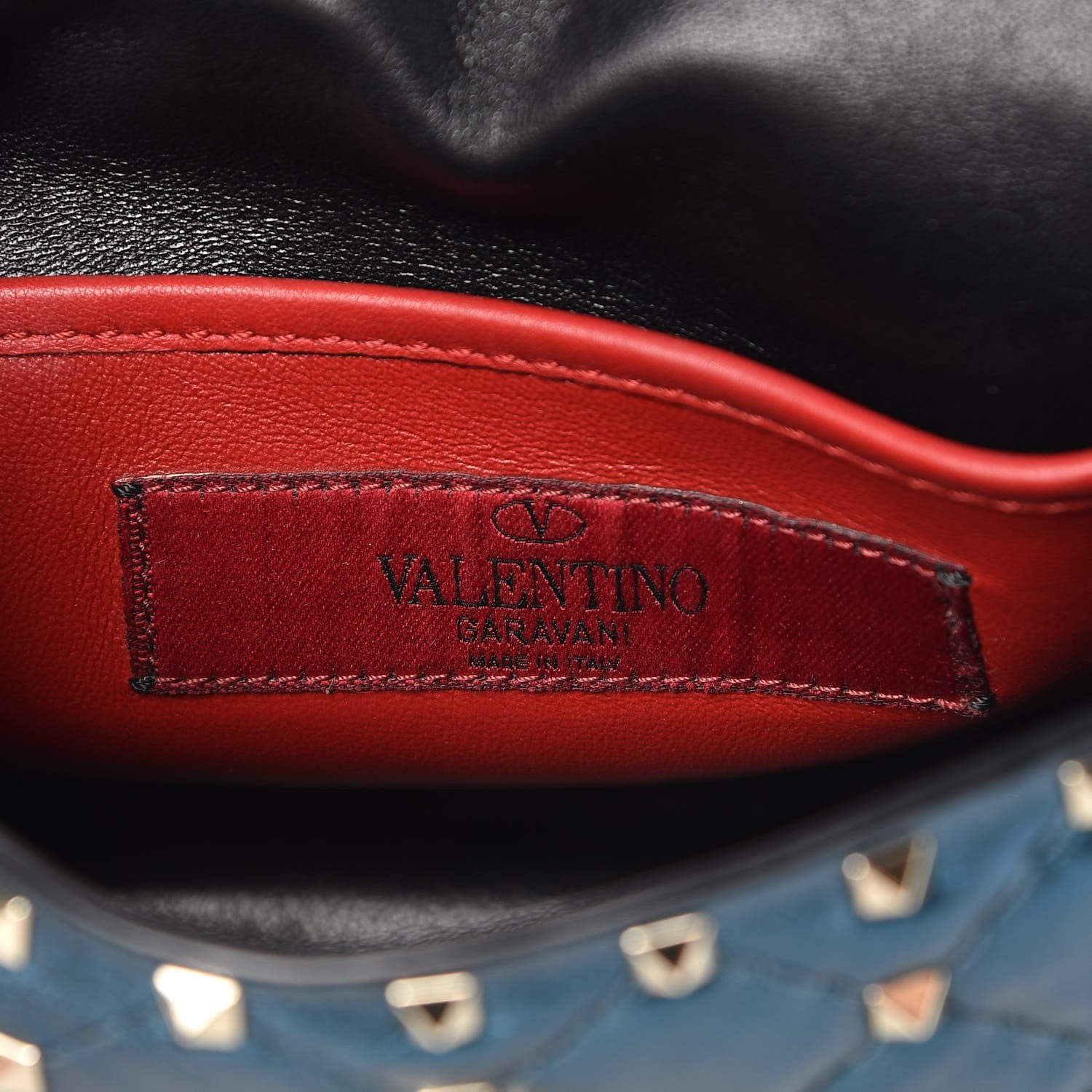Valentino Garavani Metallic Wrinkled Lambskin Small Rockstud Spike Shoulder Bag Peacock 6 of 7
