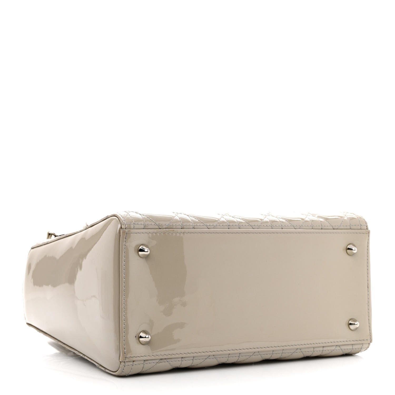 Christian Dior Pearlized Patent Cannage Medium Lady Dior Grey 4 of 12