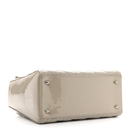 Christian Dior Pearlized Patent Cannage Medium Lady Dior Grey 4 of 12