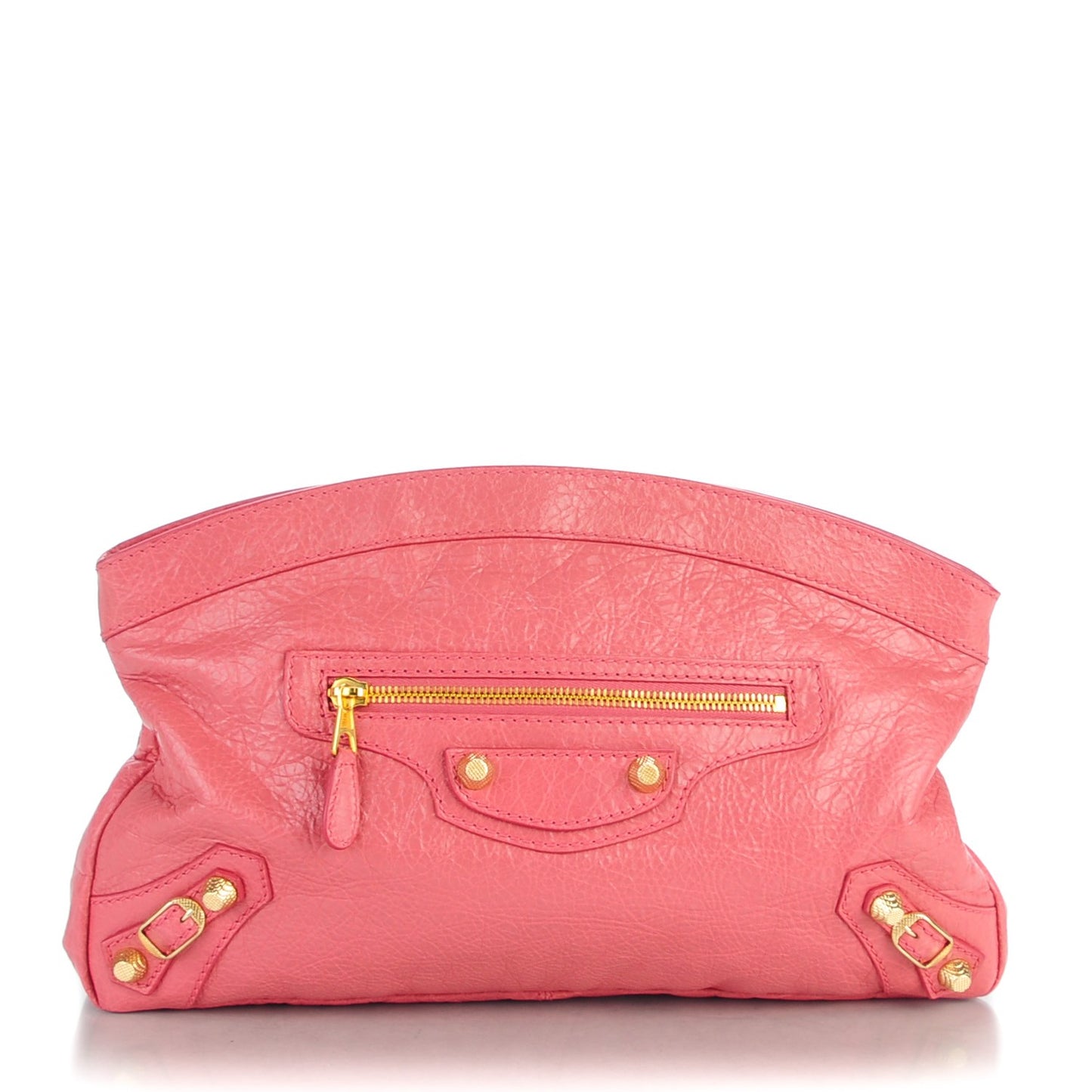 Agneau Giant 12 Gold Hardware Premier Clutch Rose Bonbon