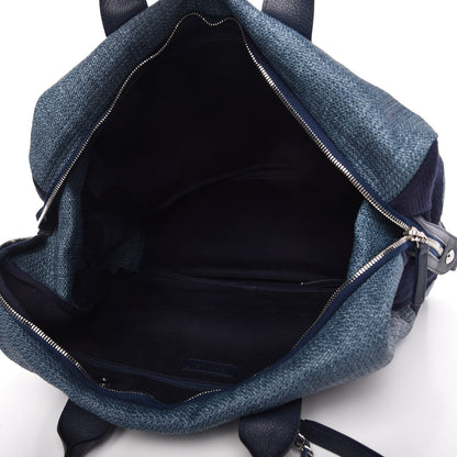 Chanel Canvas Maxi Bowling Bag Blue 5 of 9