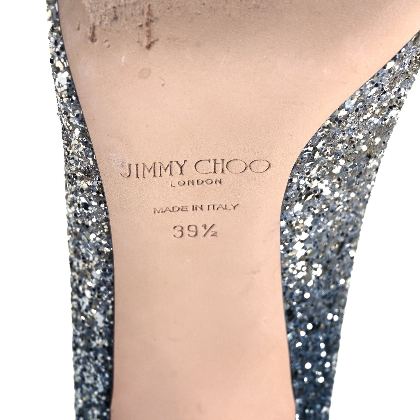 Coarse Glitter Degrade Pointy Toe Romy 100 Pumps 39.5 Silver Dusk Blue