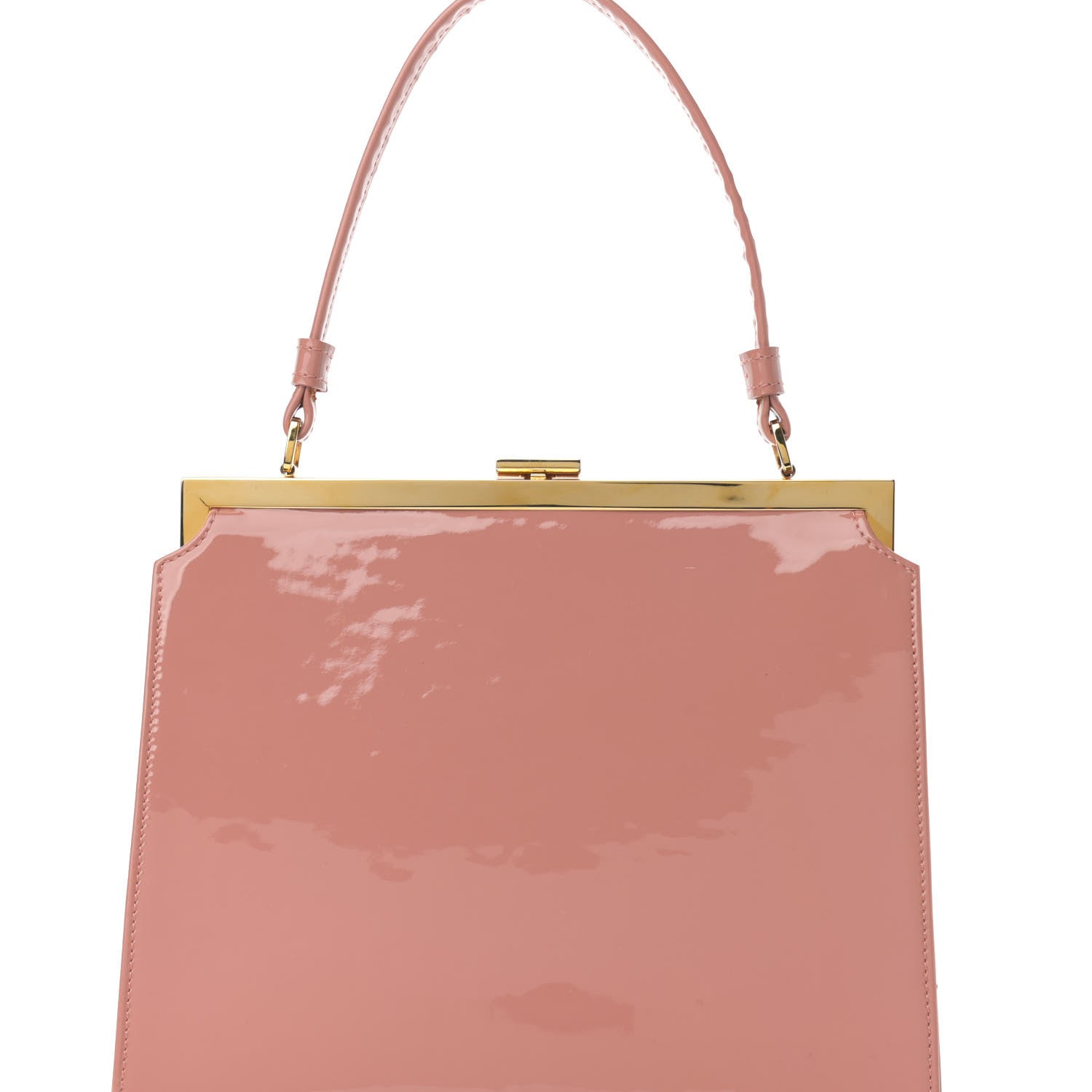 Mansur Gavriel Patent Calfskin Elegant Top Handle Bag Blush 7 of 10