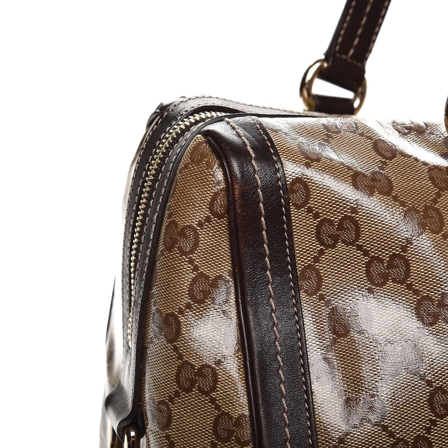 Crystal Monogram Large Duchessa Boston Dark Brown