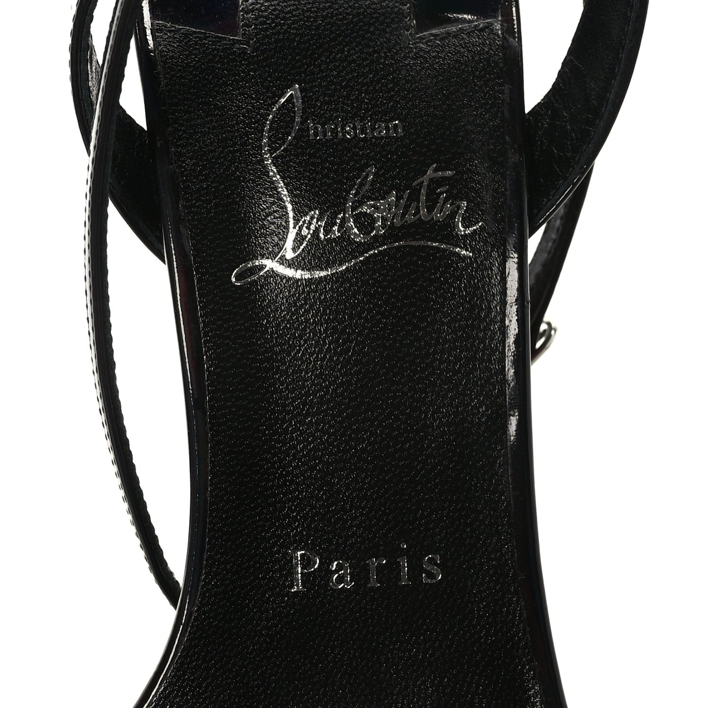 Patent Psychic Loubi Queen Alta 150 Platform Sandals 38.5 Black