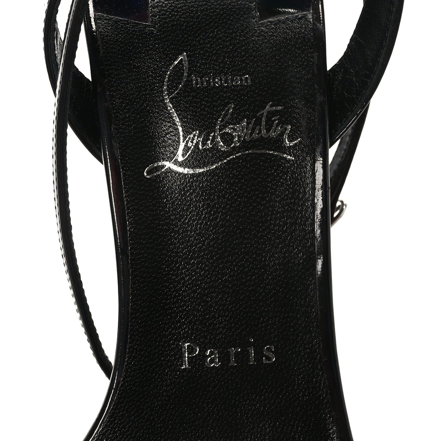 Christian Louboutin Patent Psychic Loubi Queen Alta 150 Platform Sandals 38.5 Black 6 of 7