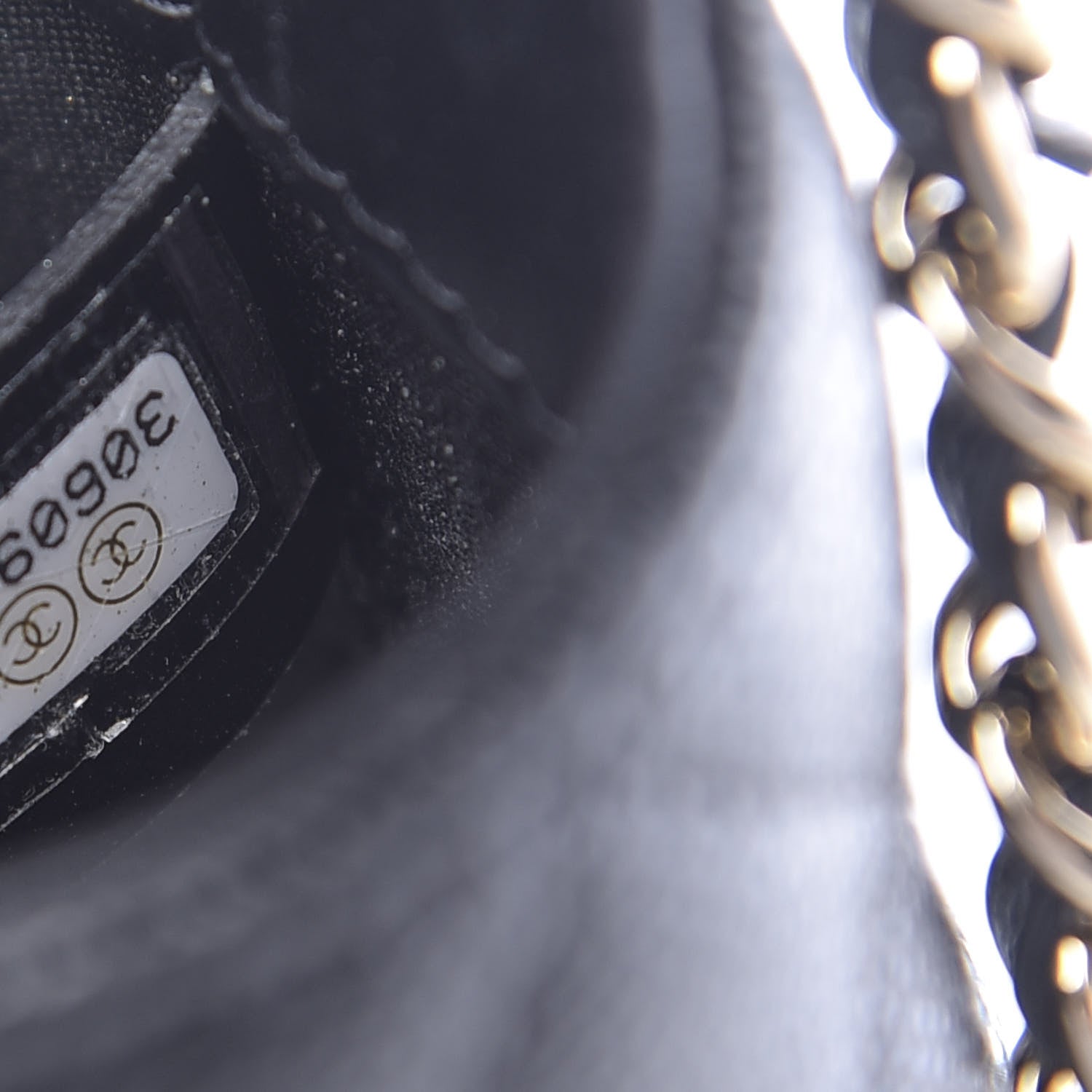 Chanel Caviar Quilted French New Wave Phone Holder With Chain Black 5 of 11