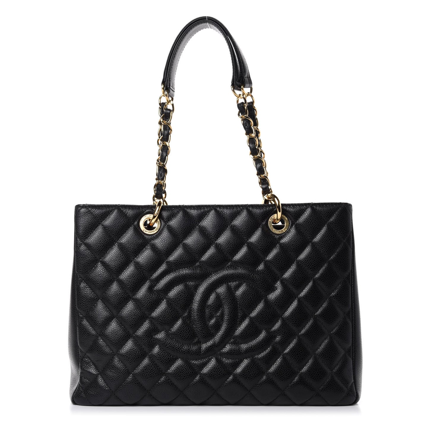 Caviar Quilted Grand Shopping Tote GST Black
