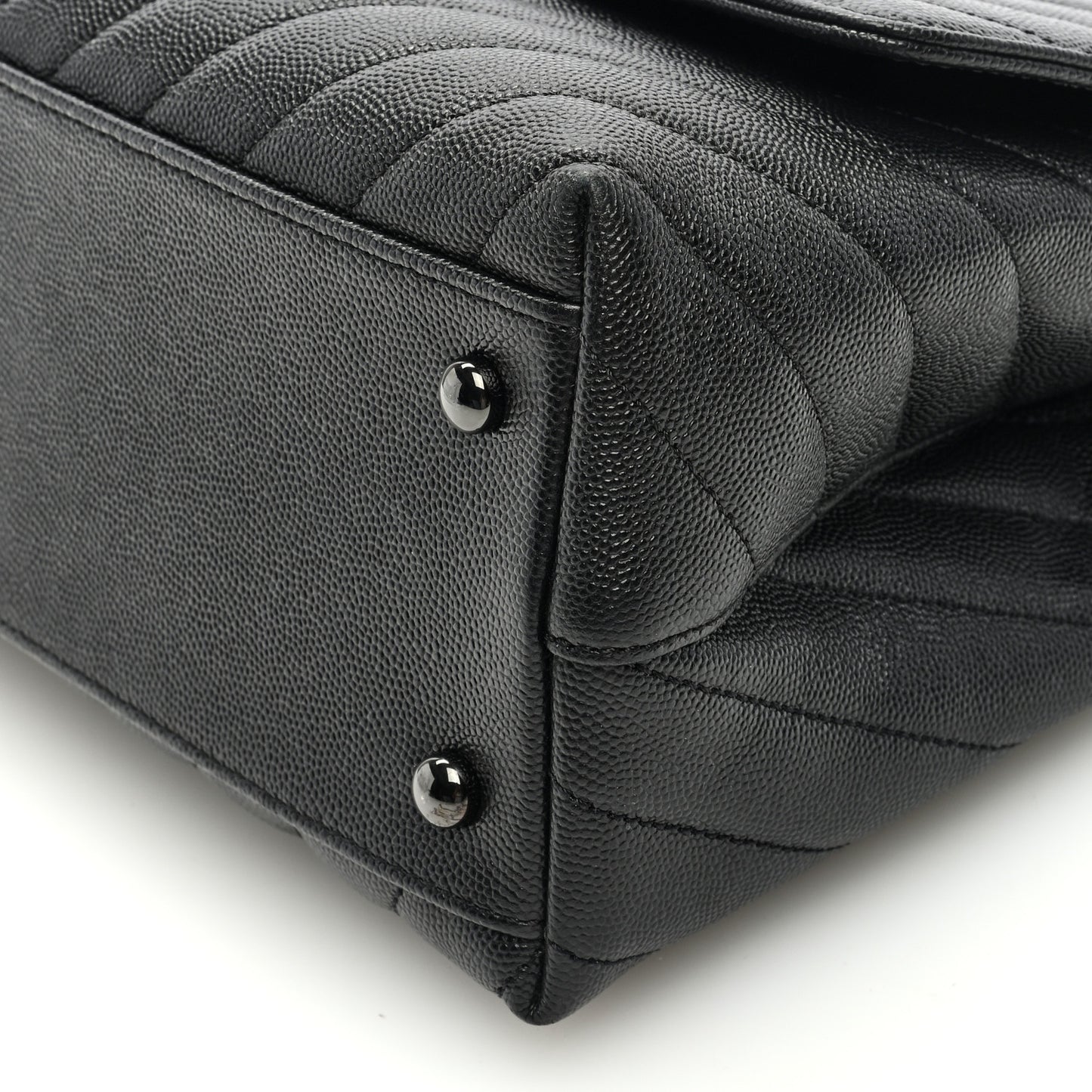 Caviar Chevron Quilted Small Coco Handle Flap So Black