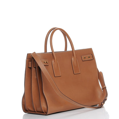 Saint Laurent Smooth Calfskin Medium Supple Sac De Jour Brown 4 of 8