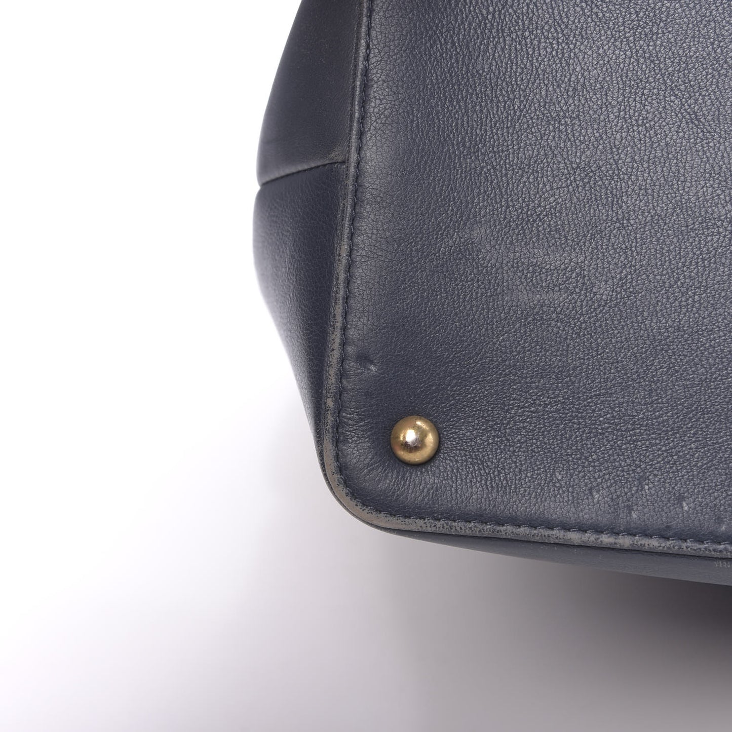 Iridescent Caviar Quilted Globe Trotter Shopping Tote Navy Blue