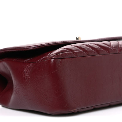 Chanel Calfskin Chevron Quilted Top Handle Flap Red 9 of 10