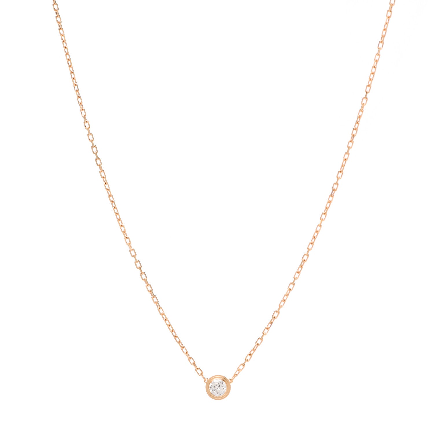 Cartier 18K Pink Gold Diamond LM D'Amour Pendant Necklace 1 of 6