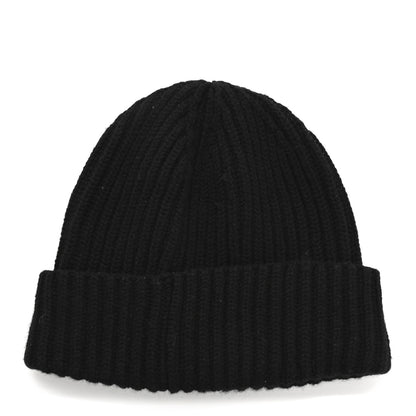 Chanel Cashmere Beaded Sequin Logo Beanie Hat Black 3 of 6