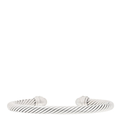 David Yurman Sterling Silver Diamond Pearl 5mm Cable Classics Princess Bracelet 2 of 3