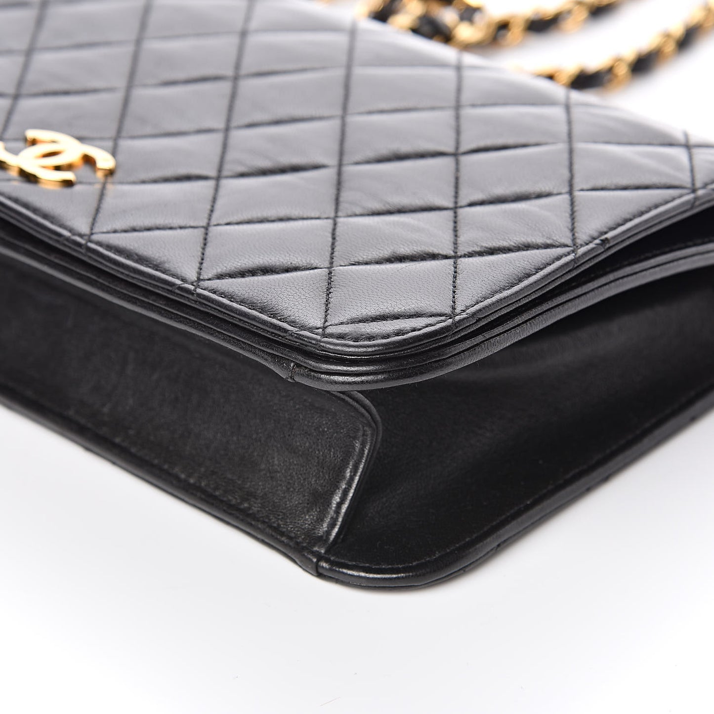 Lambskin Quilted Small Single Flap Bag Black