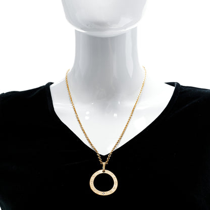 Bulgari 18K Yellow Gold Diamond BVLGARI BVLGARI Circle Pendant Necklace 2 of 7