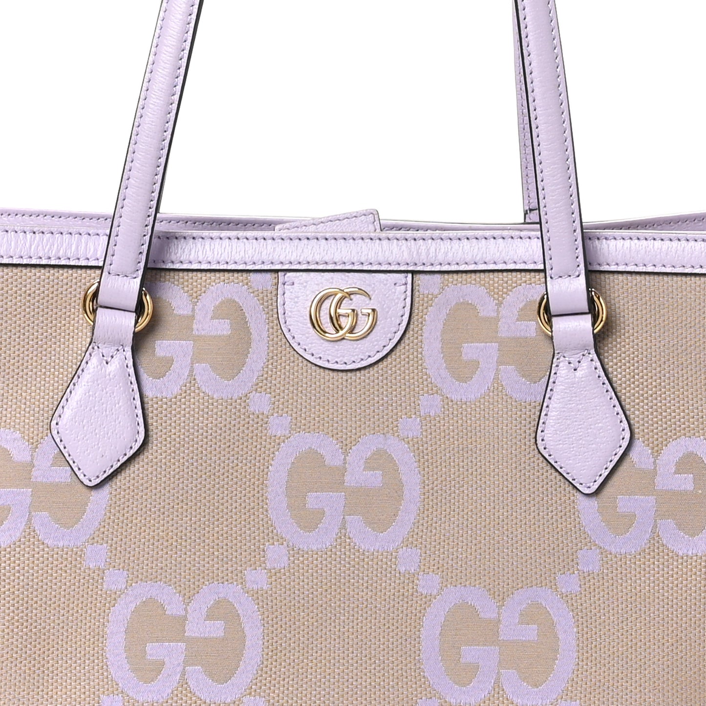 Monogram Jumbo GG Textured Dollar Calfskin Medium Ophidia Shopping Tote Beige Lapis