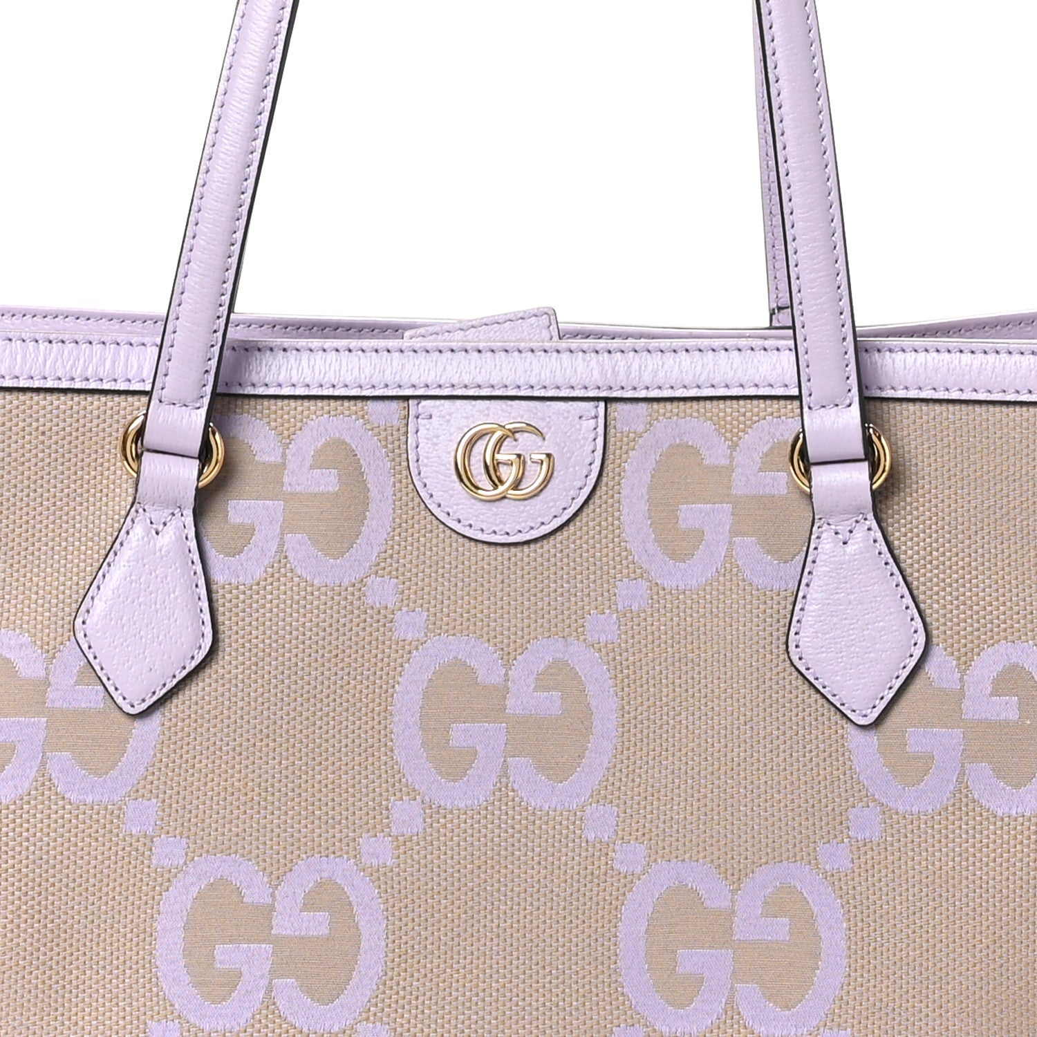 Gucci Monogram Jumbo GG Textured Dollar Calfskin Medium Ophidia Shopping Tote Beige Lapis 8 of 10