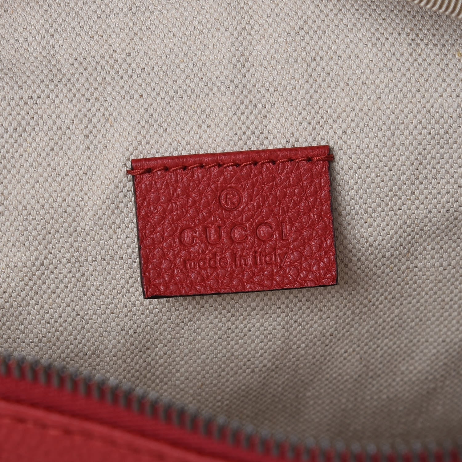 Gucci Grained Calfskin Logo Belt Bag Hibiscus Red 6 of 9