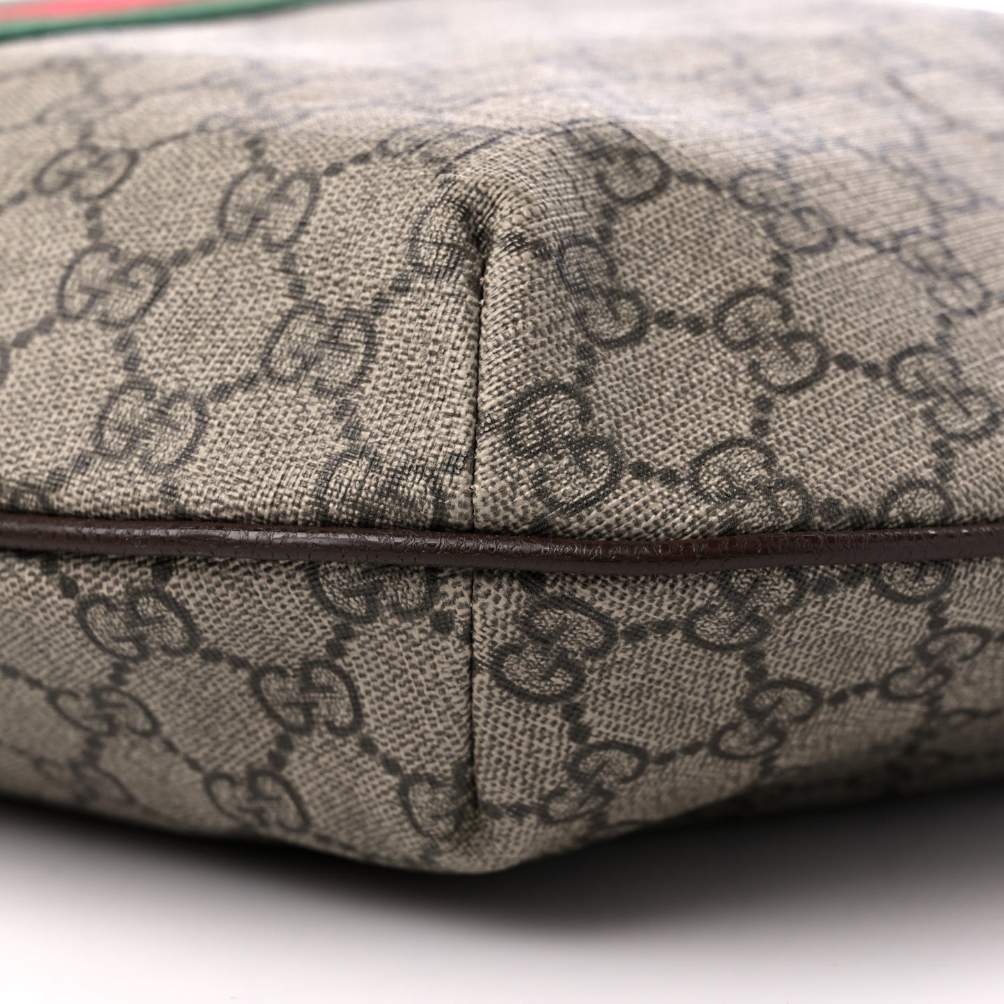 GG Supreme Monogram Web Ophidia Half Moon Hobo Brown