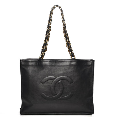 Chanel Lambskin CC Tote Black 1 of 8