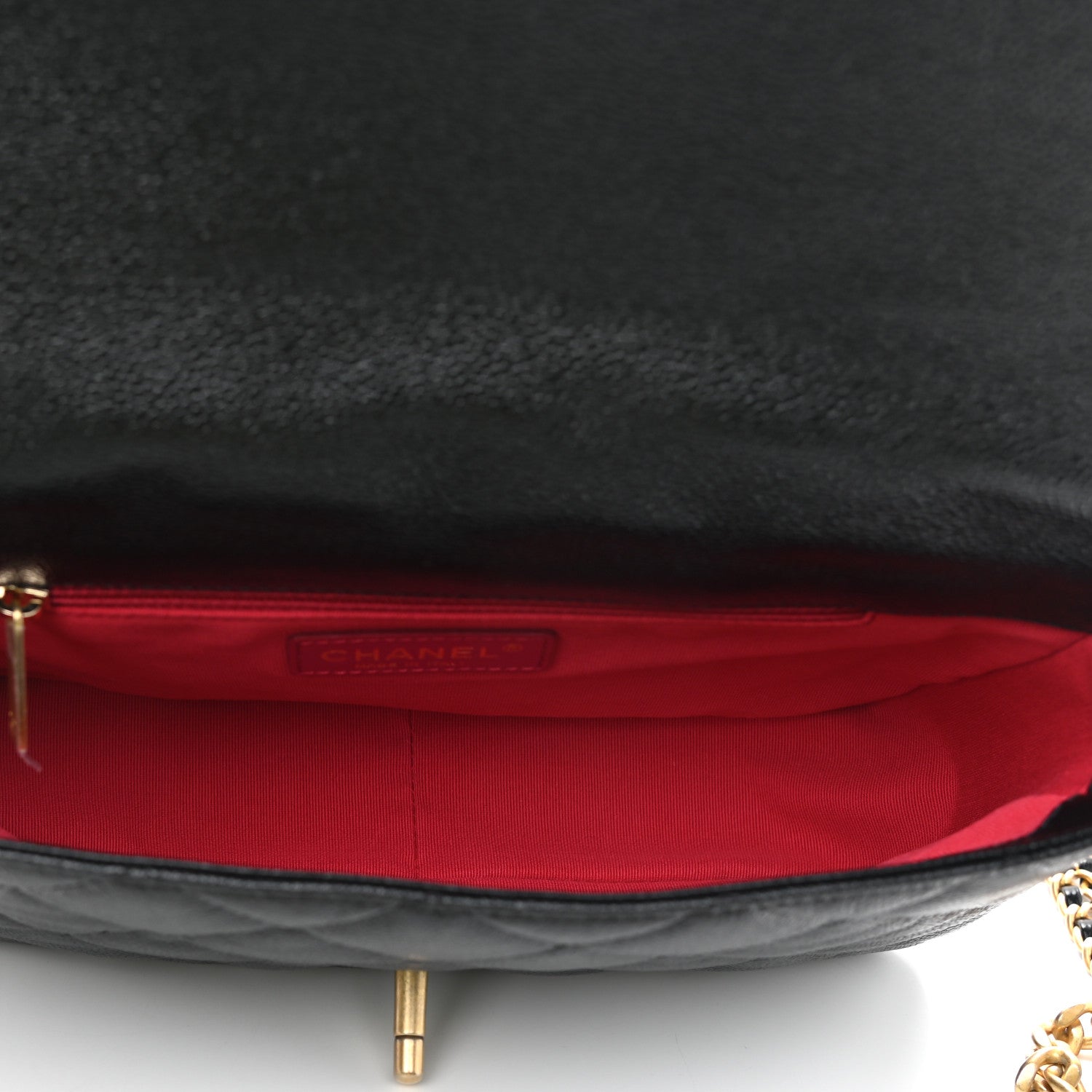 Chanel Shiny Caviar Quilted Large Chain Melody Flap Black 5 of 11