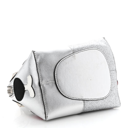 Gucci Metallic Calfskin Glitter Childrens Rabbit Top Handle Bag Silver 4 of 14