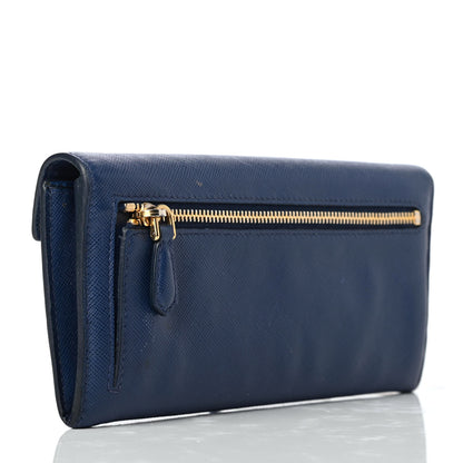 Prada Saffiano Bi-Color Envelope Wallet Bluette Azzurro 4 of 8