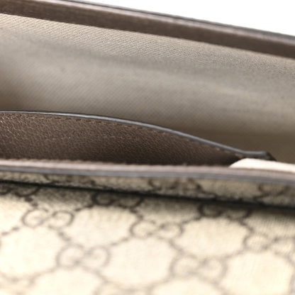 Gucci GG Supreme Monogram Textured Dollar Calfskin Web Mini Ophidia Envelope Shoulder Bag Beige Ebony New Acero 7 of 11