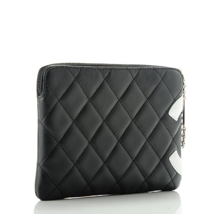 Chanel Calfskin Quilted Cambon Cosmetic Pouch Black White 3 of 7