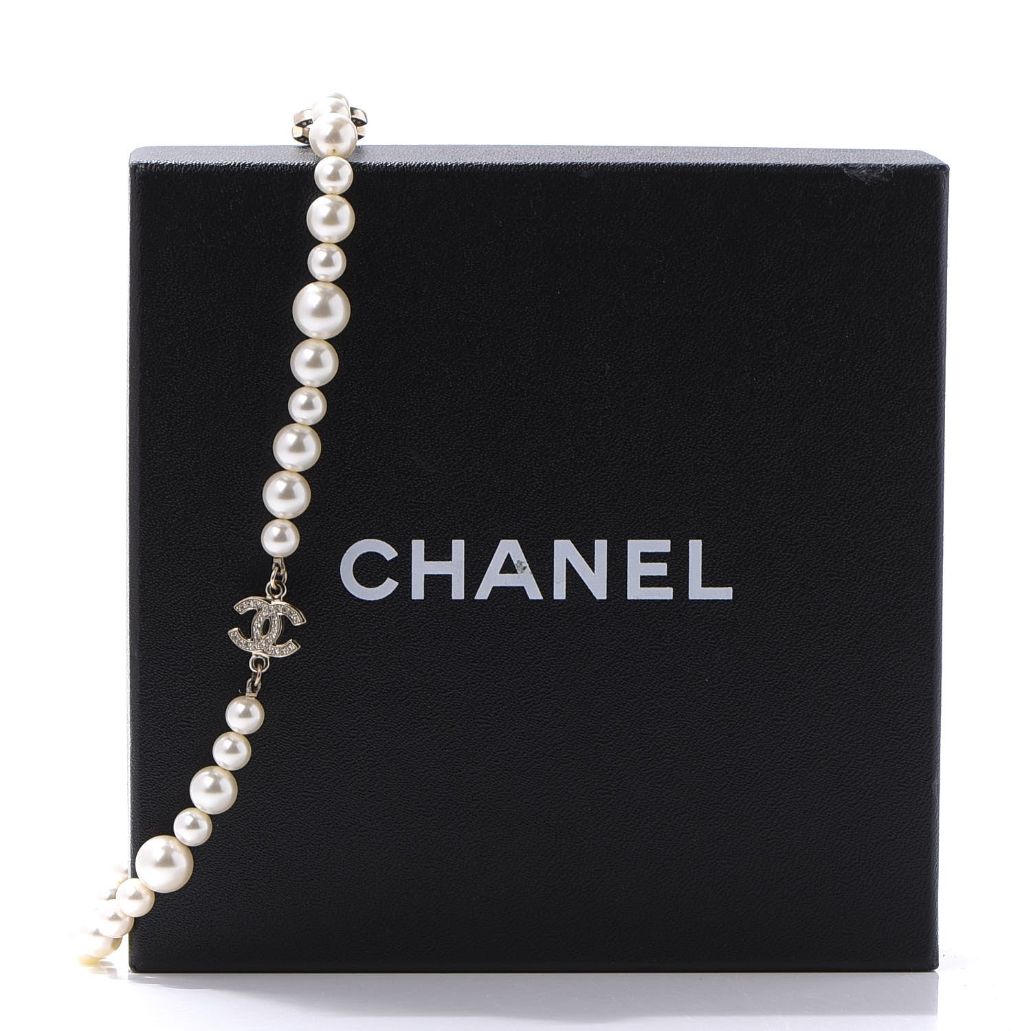 Chanel Crystal Pearl CC Short Necklace Gold 7 of 7