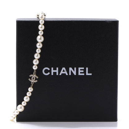 Chanel Crystal Pearl CC Short Necklace Gold 7 of 7