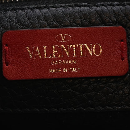 Valentino Garavani Grained Calfskin Small Rockstud Shoulder Tote Black 5 of 8