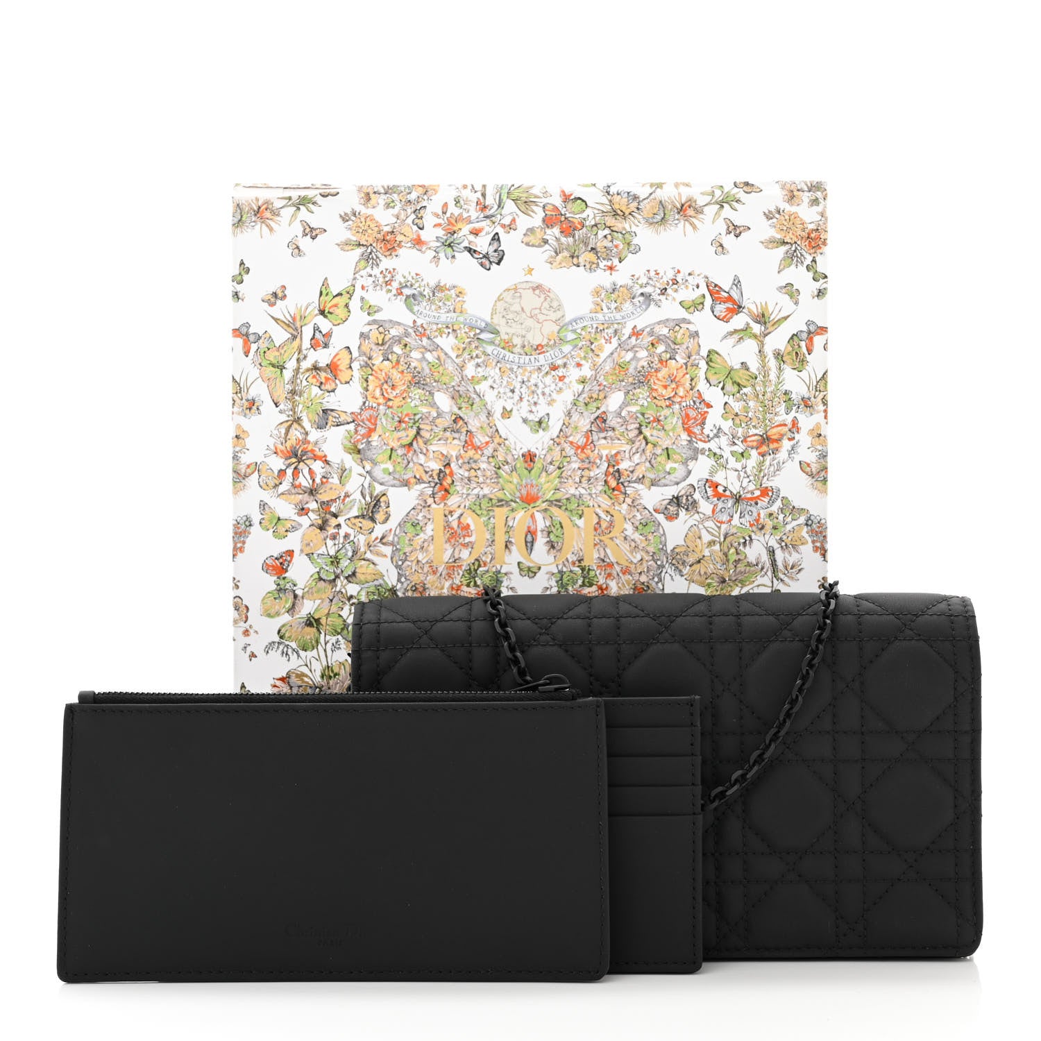 Christian Dior Ultra Matte Calfskin Cannage Lady Dior Clutch Black 13 of 13