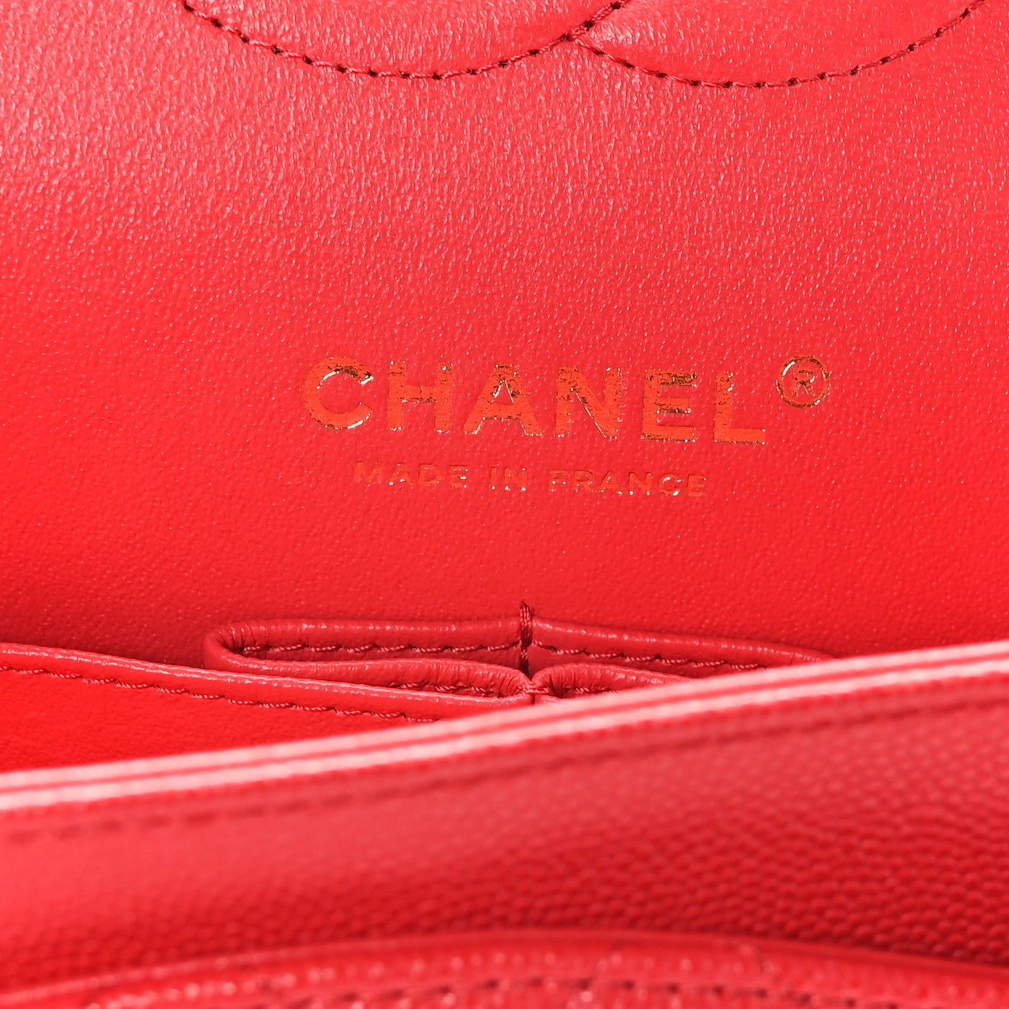 Caviar Quilted Medium Double Flap Red